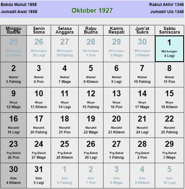 Kalender-jawa-oktober-1927