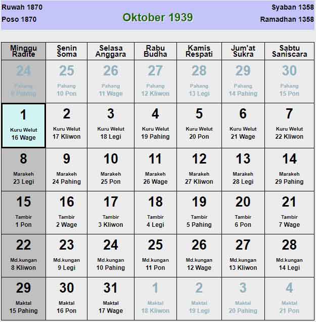 Kalender-jawa-oktober-1939
