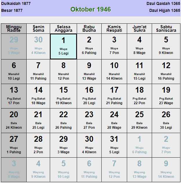 Kalender-jawa-oktober-1946