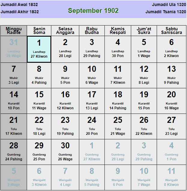 Kalender-jawa-september-1902
