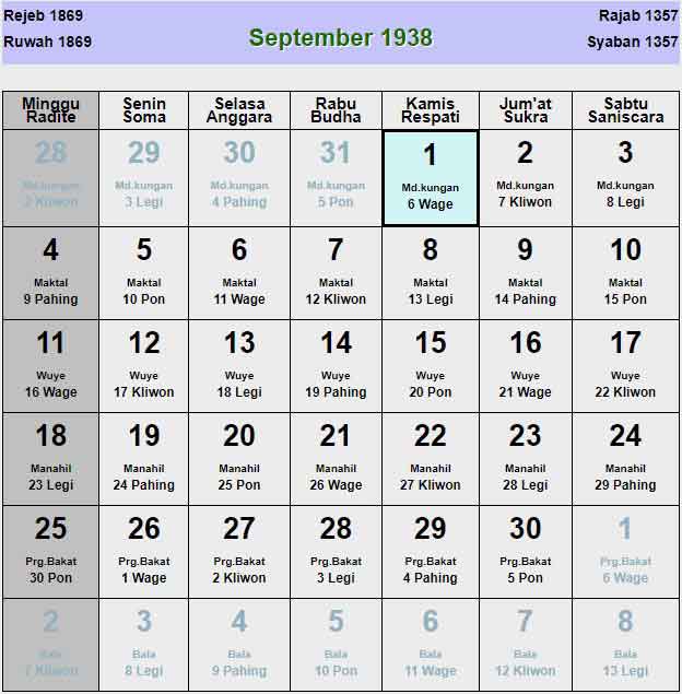 Kalender-jawa-september-1938