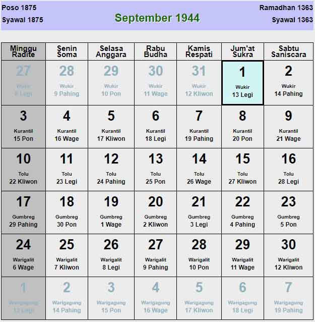 Kalender-jawa-september-1944