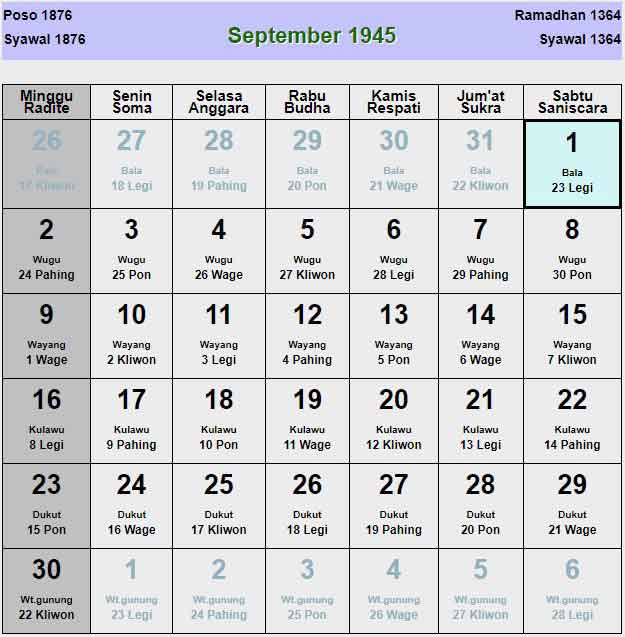 Kalender-jawa-september-1945