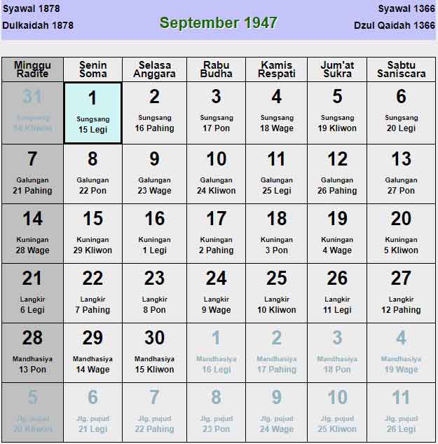 Kalender-jawa-september-1947