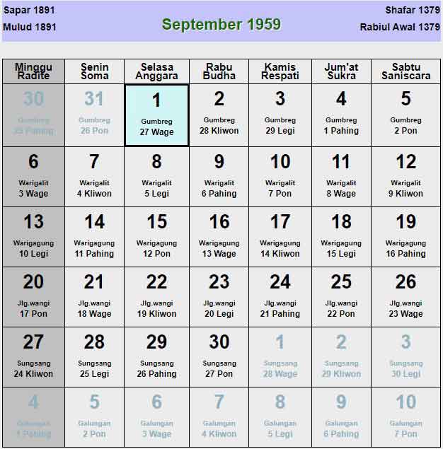 Kalender-jawa-september-1959