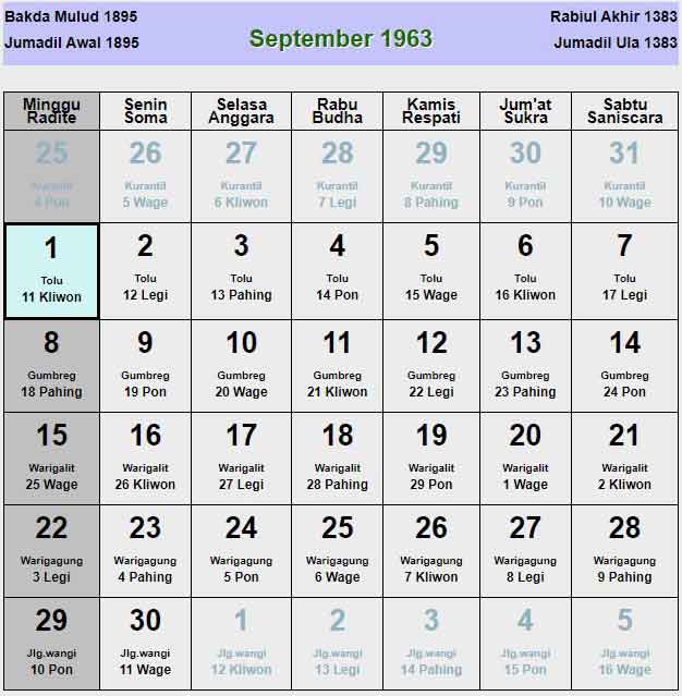 Kalender-jawa-september-1963
