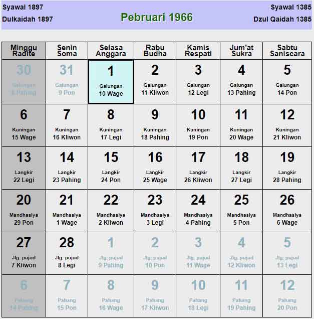 Kalender-jawa-februari-1966