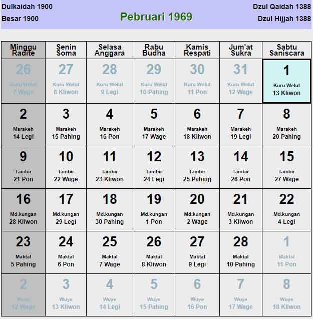 Kalender-jawa-februari-1969
