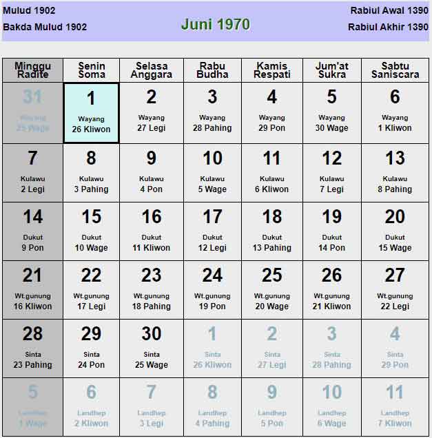 Kalender-jawa-juni-1970