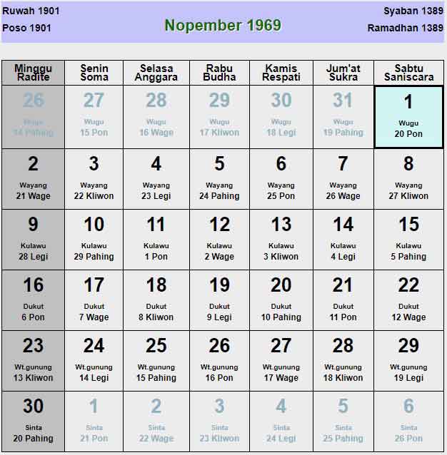 Kalender-jawa-november-1969