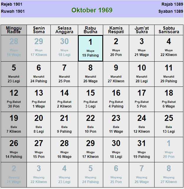 Kalender-jawa-oktober-1969